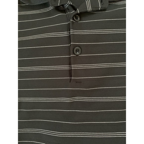 Nike Golf Dri-Fit Mens Polo Shirt Short Sleeve‎ Black Striped  L - Picture 4 of 10